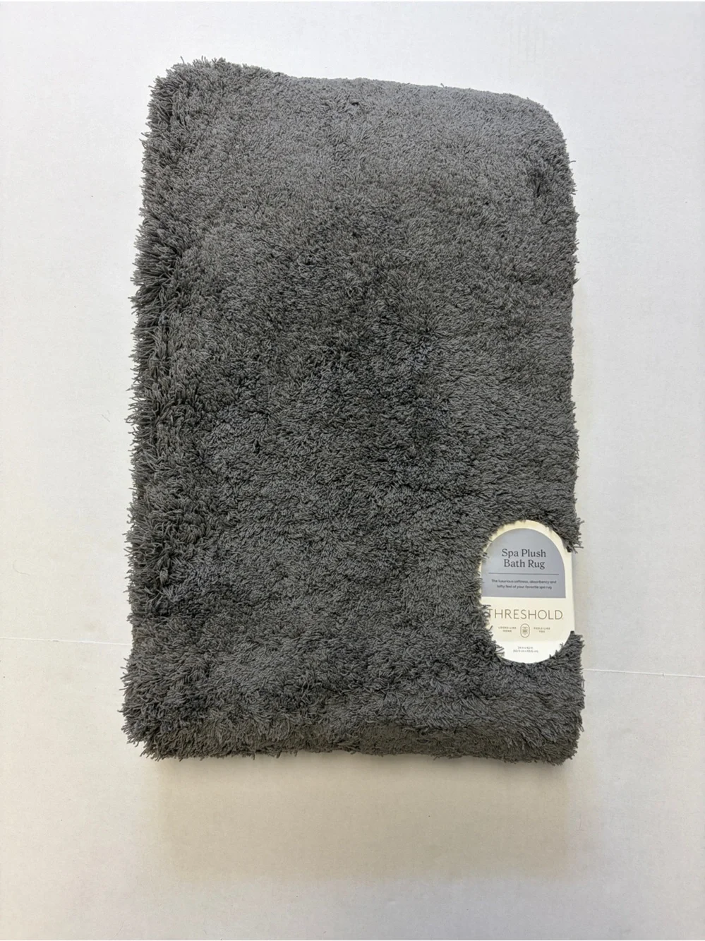 Threshold Spa Plush Bath Rug Gray Eclipse 24x40 New with Tags